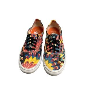 VANS Slim Peacock True Multicolor Canvas Sneaker Women’s  8.5 pre - owned 🔥🔥🔥